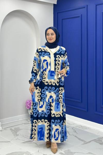 Asiye Elbise - Mavi Mavi