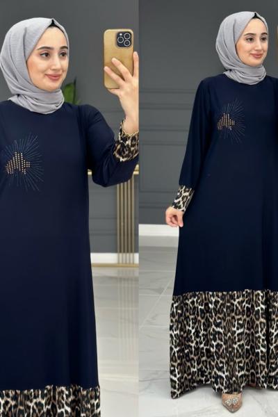 Atiye Elbise - Lacivert Lacivert