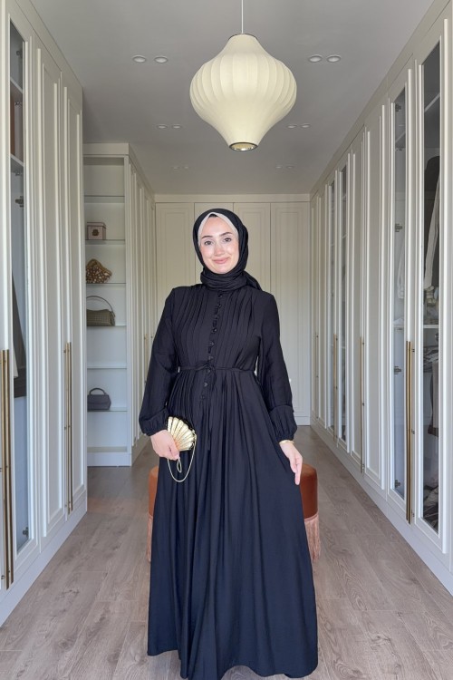 Ayça Elbise - Siyah Siyah