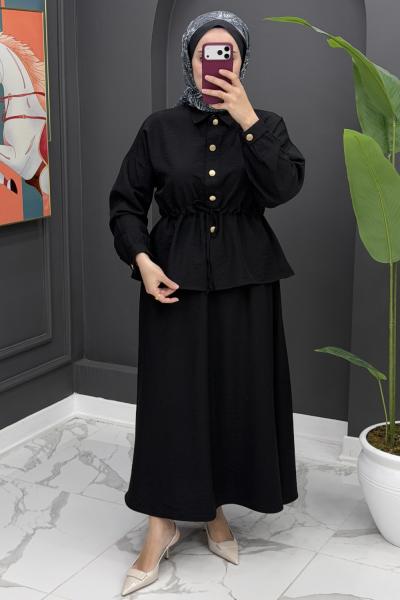 aysel etekli takım - siyah  Siyah