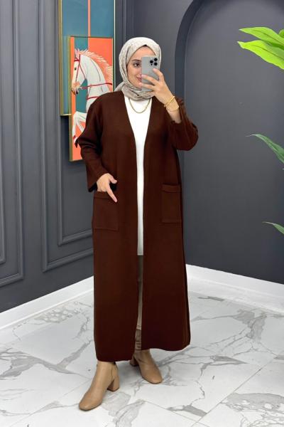 Belgin Hırka - Kahve  Kahverengi