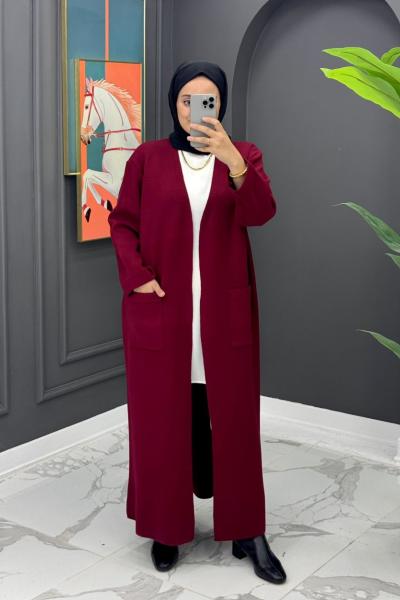 Belgin Hırka - Bordo Bordo