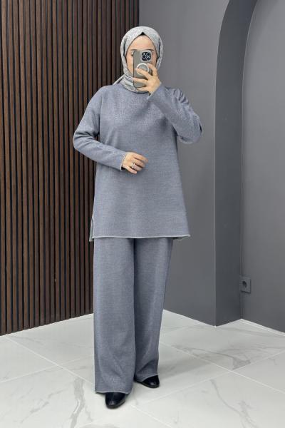 Belgin Triko Takım - Gri Gri