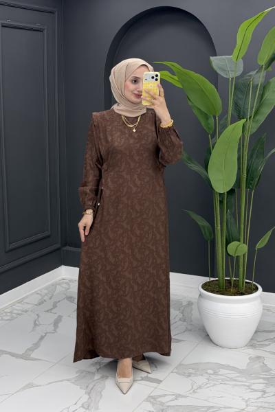 Belinay Elbise - Kahve Kahverengi