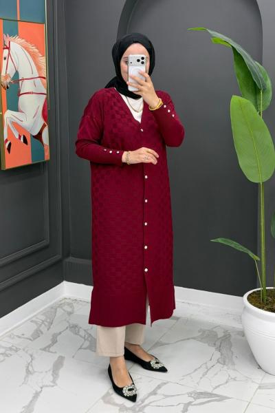 Bella Merserize Hırka Bordo