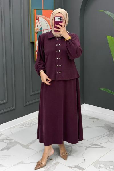 Bergüzar Etekli Takım - Mürdüm  Mürdüm