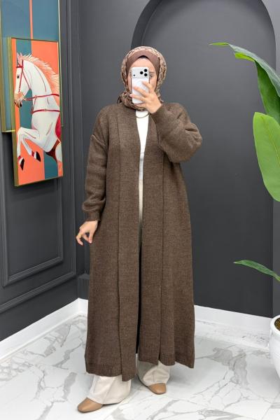 Beril Uzun Hırka - Kahve Kahverengi