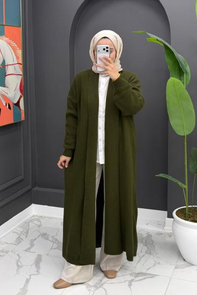 Beril Uzun Hırka - Haki Haki