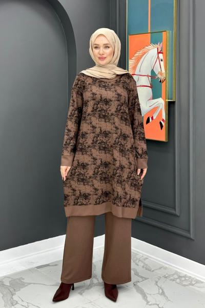 Beyhan Uzun Takım - Kahve Kahverengi