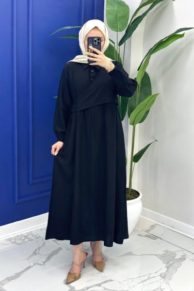Beyza Elbise - Siyah Siyah