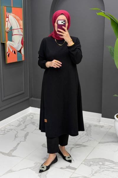 Billur Tunik - Siyah Siyah