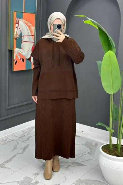 Busem Triko Takım - Kahve Kahverengi