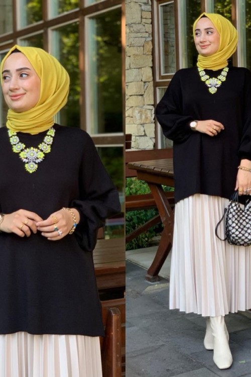 Cazibe Tunik - Siyah Siyah