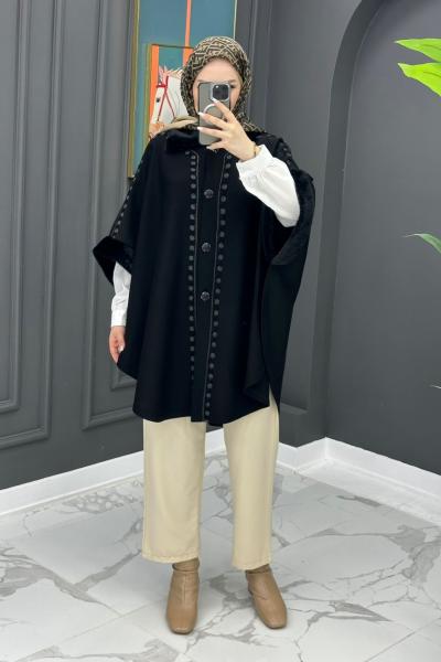 Çelik Örme Panço - Siyah  Siyah