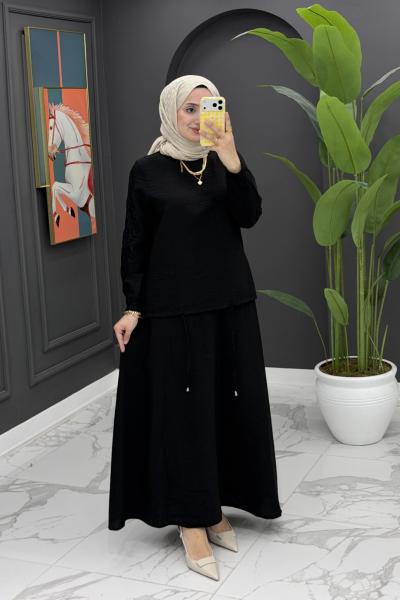 Ceyda Etekli Takım - Siyah Siyah