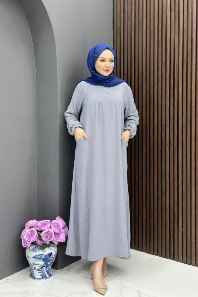 Damla Elbise - Gri Gri