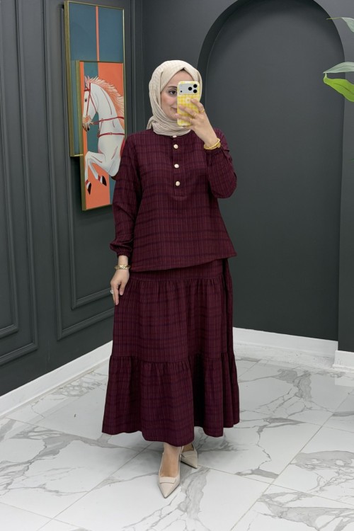 Damla Takım-Bordo Bordo