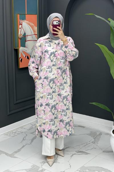 Dicle Uzun Tunik - Pembe Pembe