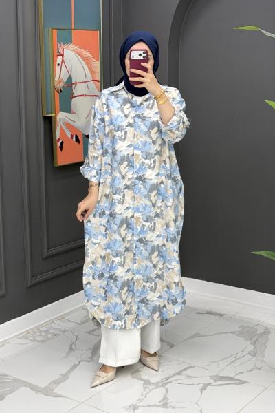 Dicle Uzun Tunik - Mavi Mavi