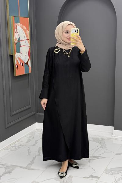 Dilşah Tokalı Elbise - Siyah  Siyah