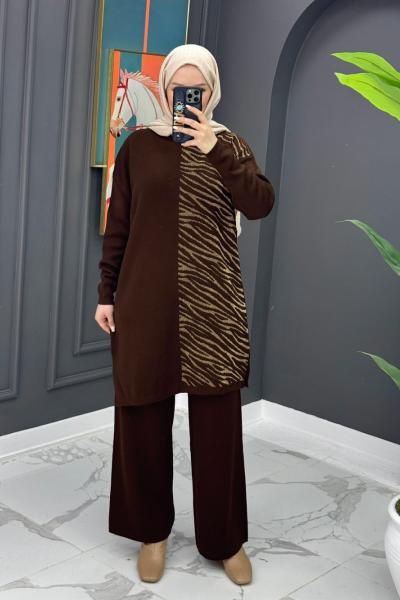Dilvin Triko Takım - Kahve  Kahverengi
