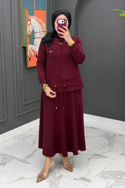 Oysho Duru Etekli Takım Bordo