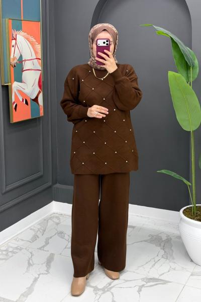 Elvin Triko Takım - Kahve Kahverengi