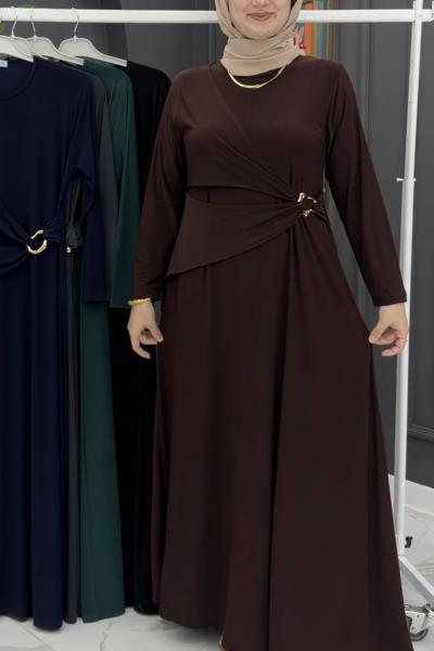 Emine Şık Elbise - Kahve Kahverengi