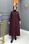 Fahriye Elbise - Bordo Bordo
