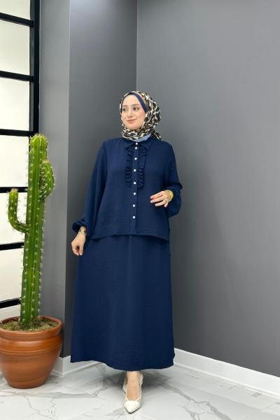 Flora Etekli Takım - Lacivert  Mavi