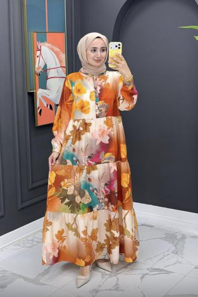 Gazel Elbise -Turuncu Turuncu