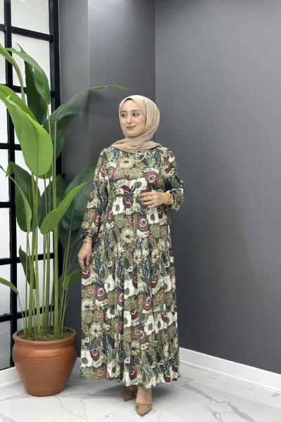 Gökçe Yazlık Elbise- Yeşil Yeşil