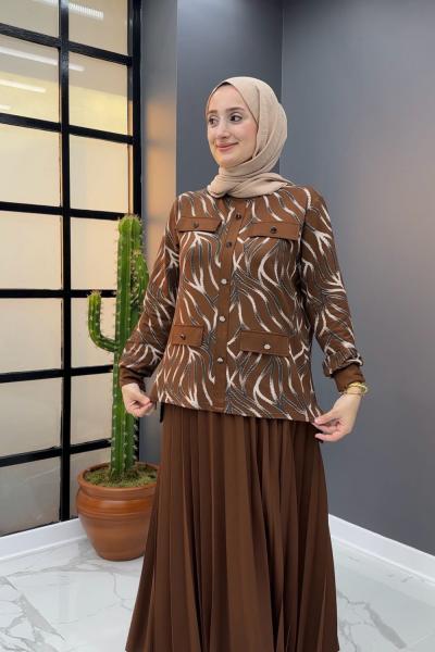 Grand Etekli Takım - Kahve Kahverengi