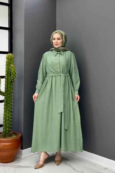 Gülben Elbise - Yeşil Yeşil