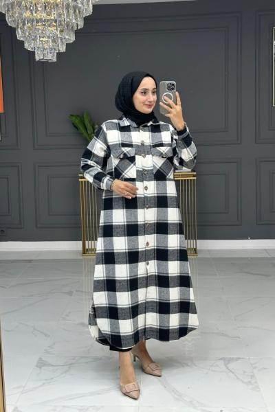 Gülbin gömlek elbise - siyah Siyah