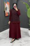 Gülendam Etekli Takım - Bordo Bordo