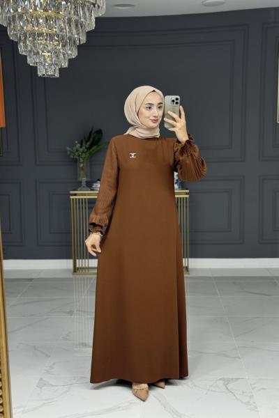 Gülşah tesettur abiye - kahve Kahverengi