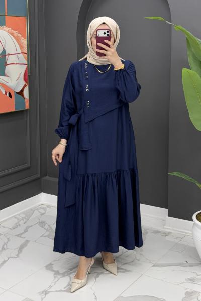 Gülseli elbise lacivert Lacivert
