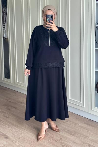 Hanan Etekli Takım - Siyah Siyah