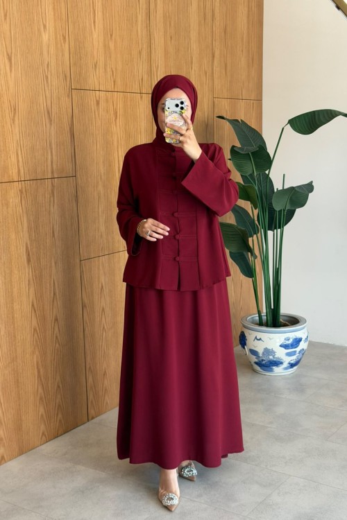 Handan Etekli Takım -Bordo  Bordo
