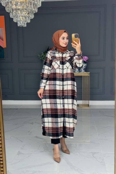 Hanzade oduncu uzun gömlek - taba Taba