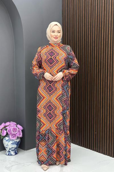 Havva Elbise - Turuncu Turuncu