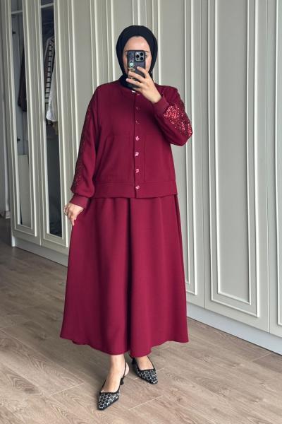 Havva Etekli Takım - Bordo Bordo