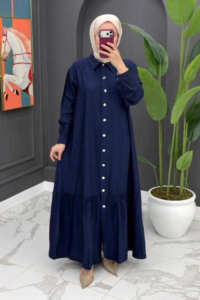 Hülya Uzun Elbise - Lacivert Lacivert