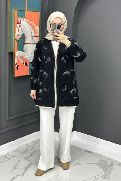 Işıltılı Hırka - Siyah  Siyah