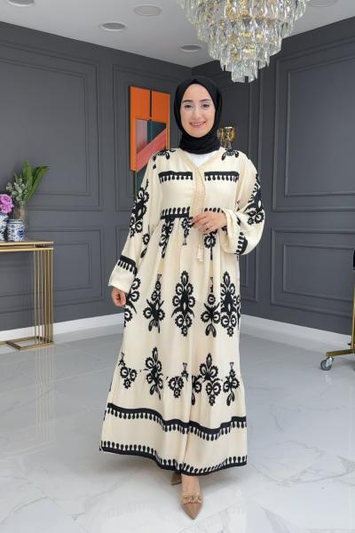 Kamelya Elbise - Ekru Ekru