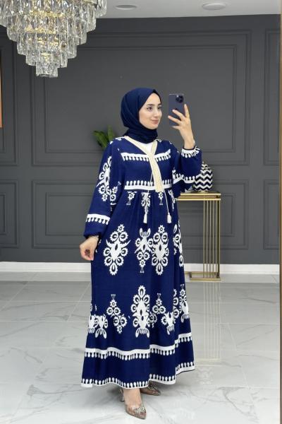 Kamelya Elbise - Lacivert Lacivert