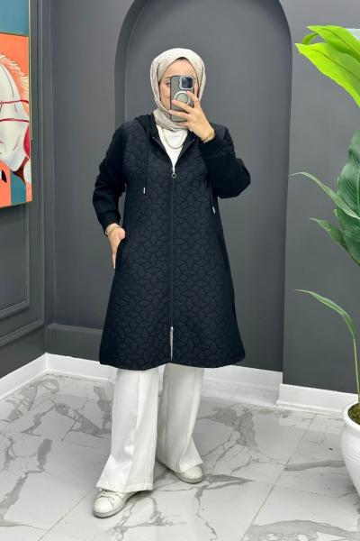 Kapitone Kap - Siyah Siyah