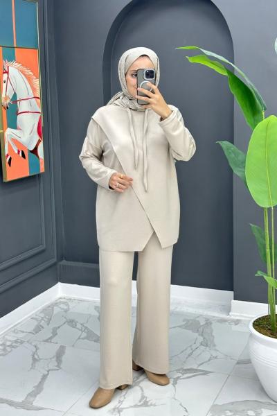 Lazer Kesim Oysho Takım - Bej Bej