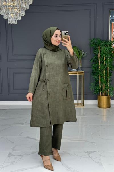 leyla takım - haki  Haki